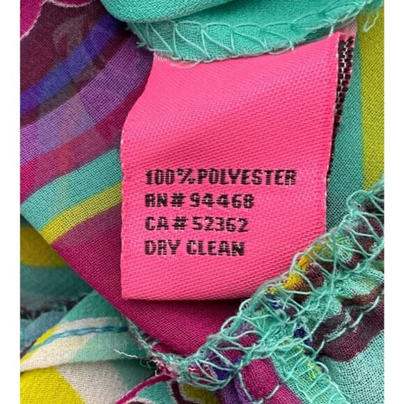 Betsey Johnson VTG Y2K Boho Multicolor Strappy Maxi Slip Dress Ruffle Hem 10 - Picture 6 of 7